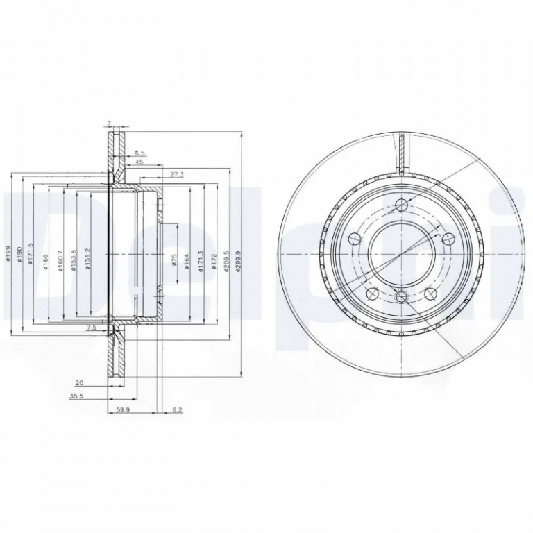 Disc frana Delphi BMW 3 Cabriolet (E93) 2006-2013 - BG3901C