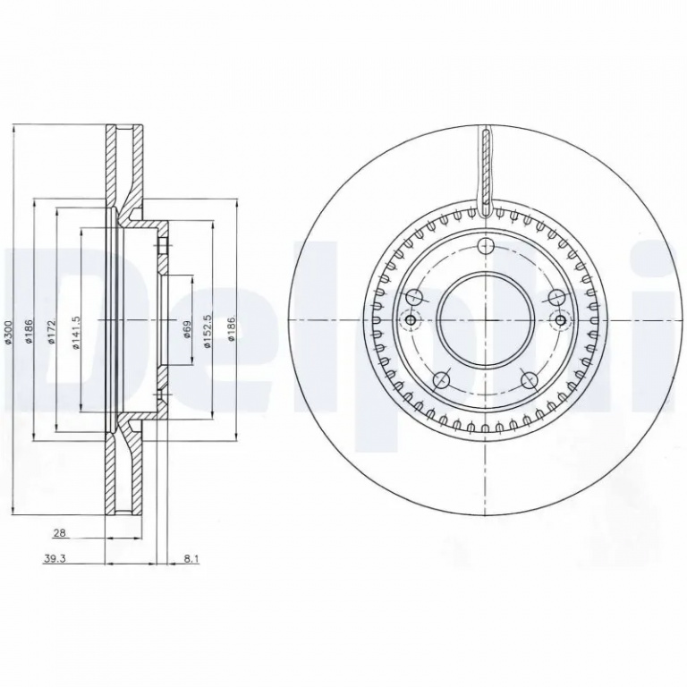 Disc frana Delphi HYUNDAI i30 combi (FD) 2007-2012 - BG4251C