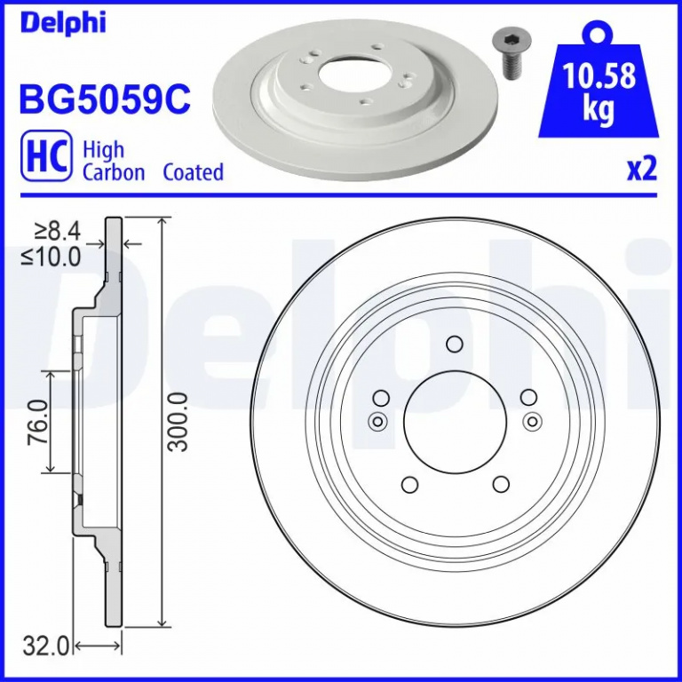 Disc frana Delphi KIA NIRO I (DE) 2018-2022 - BG5059C