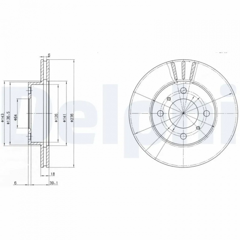 Disc frana Delphi MITSUBISHI MIRAGE IV hatchback (CJ_A, CL_A, CA_A, CC_A) 1991-1995 - BG2810