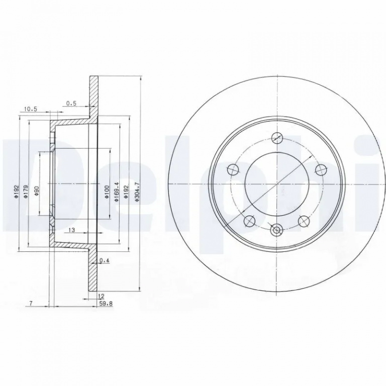 Disc frana Delphi OPEL MOVANO A bus (X70) 1998-2012 - BG3681