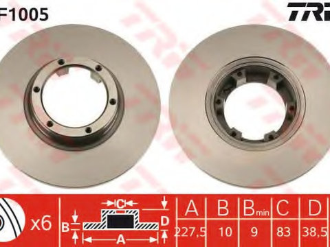 Disc frana DF1005 TRW pentru Renault 4 Renault 5 Renault Le Renault 12 Renault 16 Renault 18 Dacia 1300 Dacia 1310 Renault 6 Renault 8 Renault 15 Renault 17 Renault Rodeo Dacia 1210 Dacia 1410