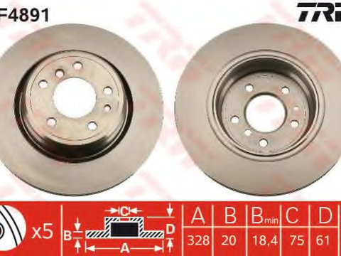 Disc frana DF4891 TRW pentru Bmw Seria 7 Bmw Seria 8 Bmw Z8 Bmw Seria 3 Bmw Z4