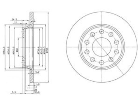 Disc frana DP1010 11 0219 DR VE pentru Audi A4 Seat Exeo