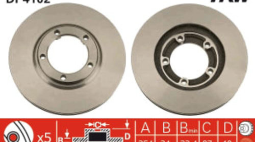 Disc frana Fata Dreapta/Stanga HYUNDAI H-1, H-1 / STAREX, PORTER, MITSUBISHI L 300 III, L400 2.0/2.4/2.5D 07.94-