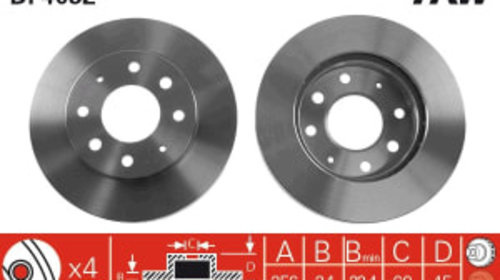 Disc frana Fata Dreapta/Stanga HYUNDAI SANTAMO, KIA JOICE, MITSUBISHI SPACE, SPACE RUNNER 1.8-2.0 d 10.91-