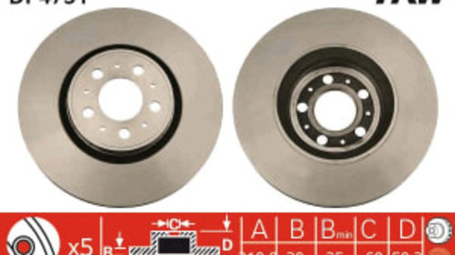 Disc frana Fata Dreapta/Stanga VOLVO S60 I, S80 I,