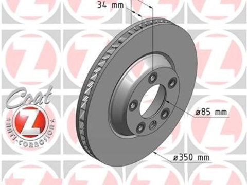 Disc frana fata pentru Porsche Cayenne, VW Touareg , Audi Q7 --Zimmermann-- Germania--