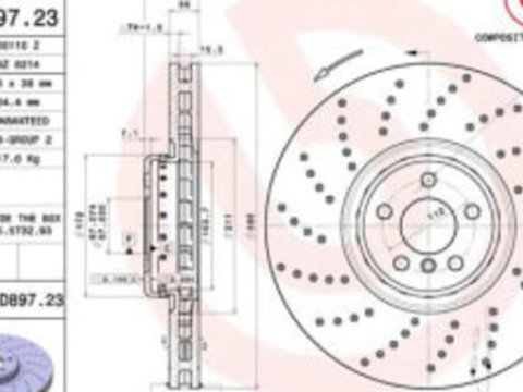 Disc frana Fata Stanga BMW 5 (G30, F90), 5 (G31), 6 GRAN TURISMO (G32), 7 (G11, G12), 8 (G14, F91), 8 (G15, F92), 8 GRAN COUPE (G16, F93), X5 (G05), X5 (G05, F95) 1.6-4.4 07.16-