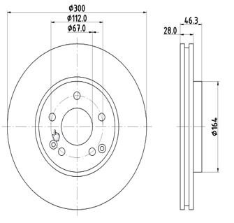 Disc frana fata stanga dr 12108524 MTR pentru Merc