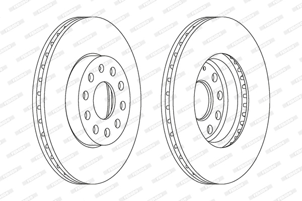 Disc frana FERODO DDF1218C la masina VW EOS (1F7, 1F8) 2006 2007 2008 2009 2010 2011 2012 2013 2014 2015