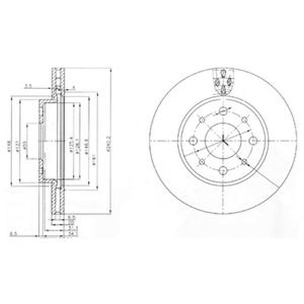 Disc frana FIAT 500 C 312 DELPHI BG3839