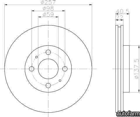 Disc frana FIAT 500 C 312 TEXTAR 92069603
