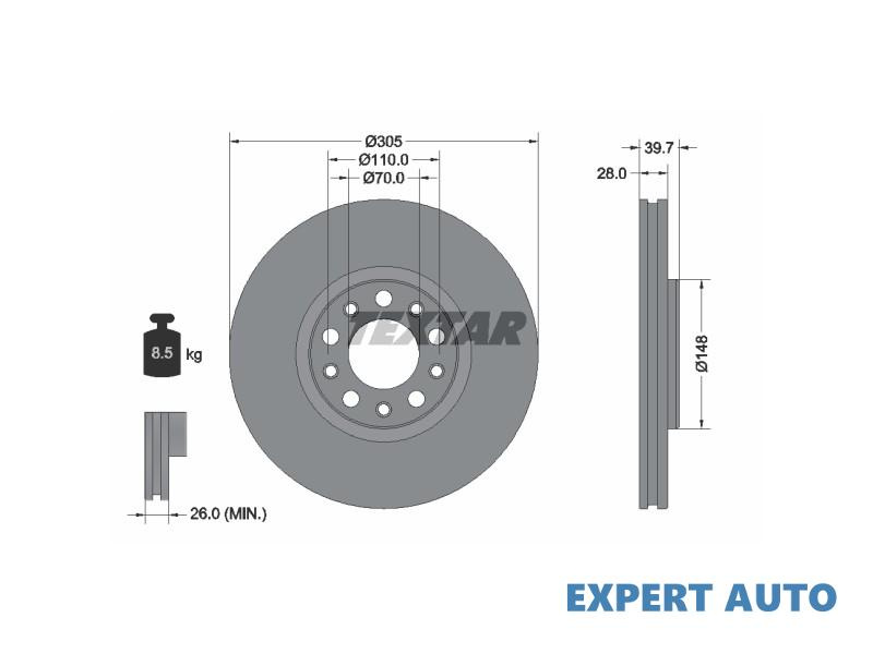 Disc frana Fiat 500X (334) 2014-2016 #2 0986479291