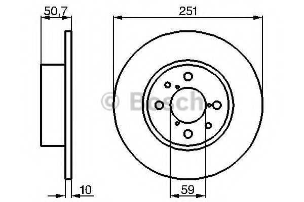 Disc frana FIAT CROMA (154) (1985 - 1996) Bosch 0 