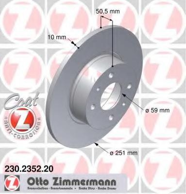 Disc frana FIAT CROMA (154), ALFA ROMEO 168 (164), LANCIA THEMA (834) - ZIMMERMANN 230.2352.20