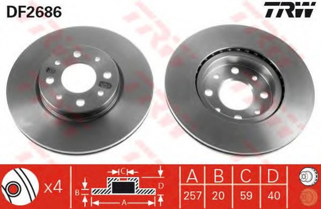 Disc frana FIAT MAREA Weekend 185 TRW DF2686