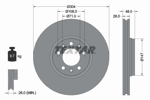 Disc frana # Fiat Scudo 2007 2008 2009 2010 2011 2012 2013 2014 2015 2016 2017 2018 2019 2020 2021 2022 2023 2024 2025 # 92157003 # TEXTAR
