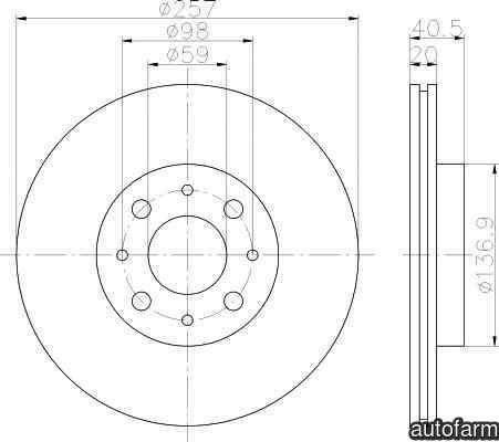 Disc frana FIAT STRADA pick-up 178E TEXTAR 92068503