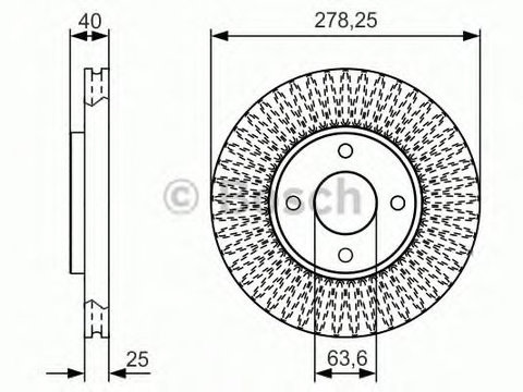 Disc frana FORD ECOSPORT (2011 - 2016) Bosch 0 986 479 C48