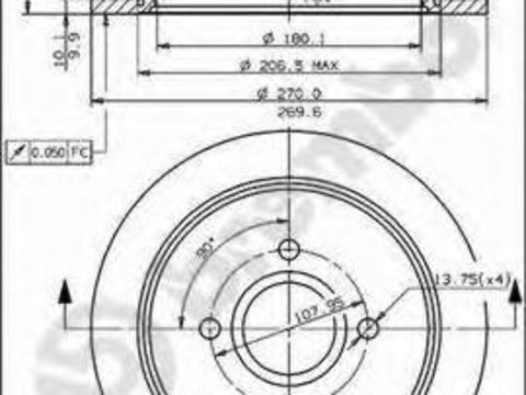 Disc frana FORD ESCORT Mk V (GAL), FORD ESCORT Mk V combi (GAL, AVL), FORD ESCORT Mk VI Cabriolet (ALL) - BREMBO 08.5808.10