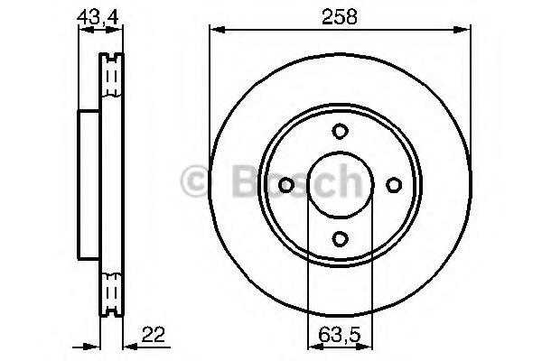 Disc frana FORD FIESTA Mk IV (JA_, JB_), FORD COURIER caroserie (J5_, J3_), FORD KA (RB_) - BOSCH 0 986 478 892