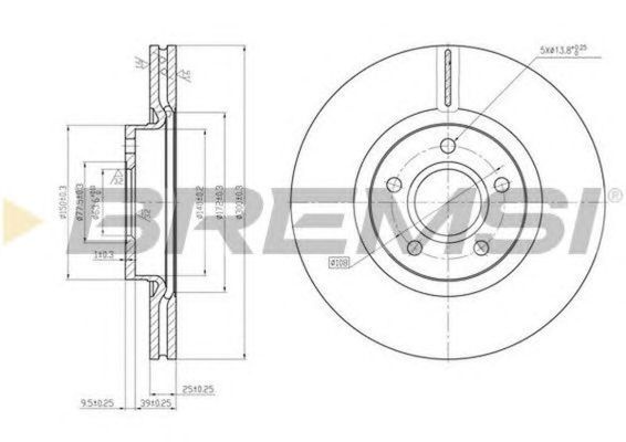 Disc frana FORD FOCUS C-MAX BREMSI DBB225V