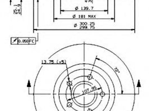 Disc frana FORD FOCUS C-MAX, VOLVO S40 II limuzina (MS), VOLVO V50 combi (MW) - BREMBO 09.9468.11