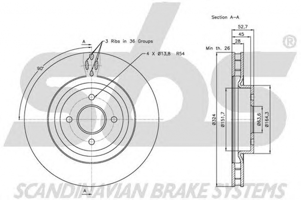 Disc frana FORD FOCUS DAW DBW sbs 1815202566