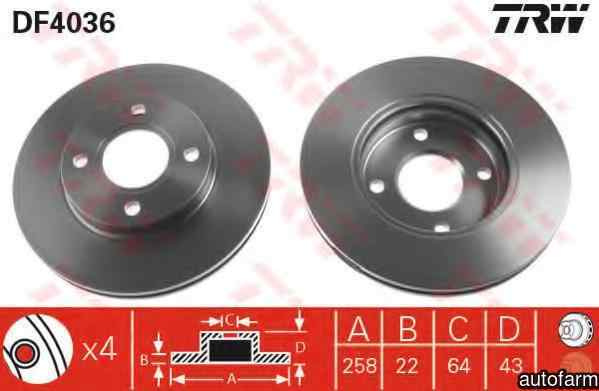 Disc frana FORD FOCUS DAW DBW TRW DF4036