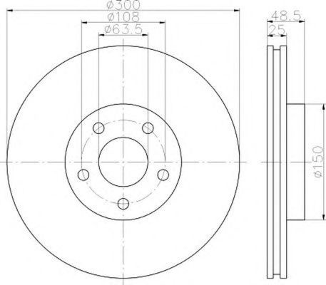Disc frana FORD FOCUS II Cabriolet HELLA 8DD355112