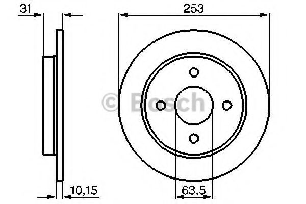 Disc frana FORD FOCUS II (DA_) (2004 - 2012) BOSCH