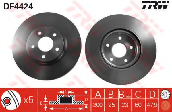 Disc frana FORD GRAND C-MAX Van (2010 - 2016) TRW 