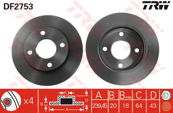 Disc frana FORD KA Van (RB) - Cod intern: W20009273 - LIVRARE DIN STOC in 24 ore!!!