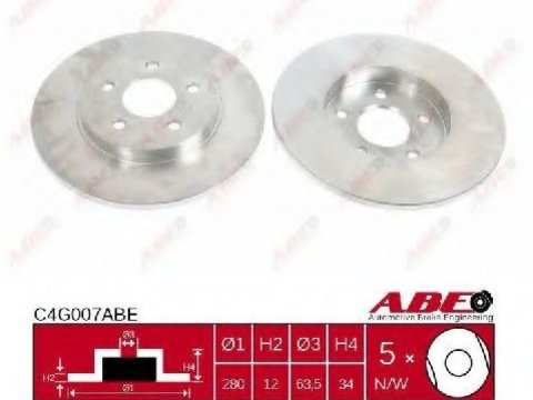 Disc frana FORD MONDEO III (B5Y) (2000 - 2007) ABE C4G007ABE piesa NOUA