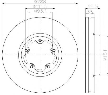 Disc frana FORD TOURNEO CUSTOM bus, FORD TRANSIT CUSTOM caroserie, FORD TRANSIT CUSTOM bus - TEXTAR 93260600