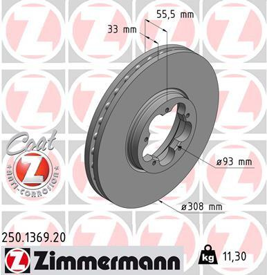 Disc frana # Ford Transit 2012 2013 2014 2015 2016 2017 2018 2019 2020 2021 2022 2023 2024 2025 # 250 1369 20 # ZIMMERMANN