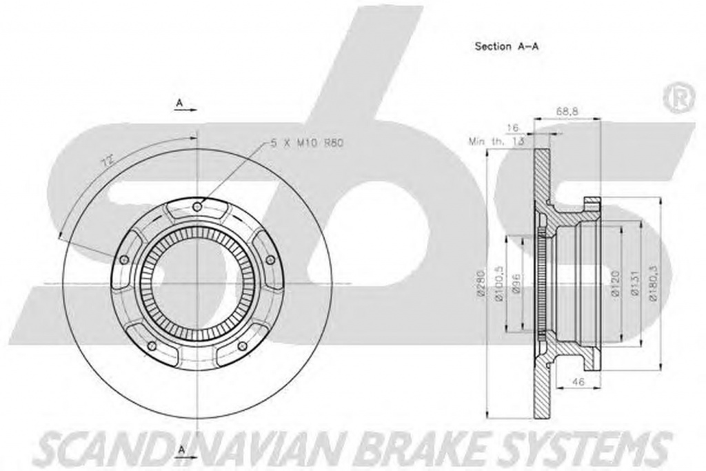 Disc frana FORD TRANSIT caroserie sbs 1815312579