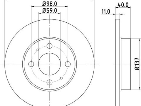 Disc frana FORD TRANSIT CONNECT caroserie (2013 - 2016) KRIEGER 0950004284 piesa NOUA