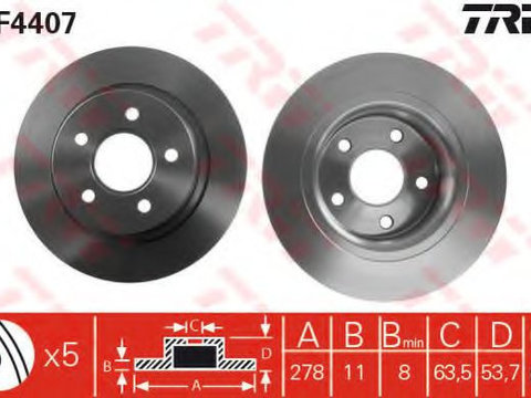 Disc frana FORD TRANSIT CONNECT (P65_, P70_, P80_) (2002 - 2020) TRW DF4407