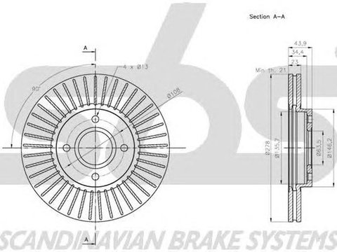 Disc frana FORD TRANSIT COURIER Kombi SBS 1815312588