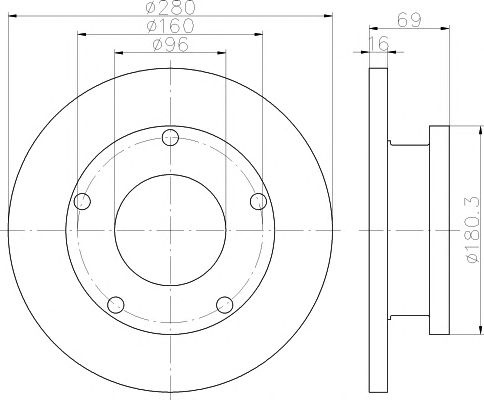 Disc frana FORD TRANSIT CUSTOM caroserie - Cod int