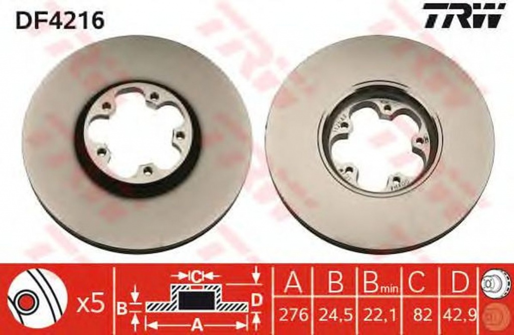 Disc frana FORD TRANSIT platou sasiu FM FN TRW DF4216