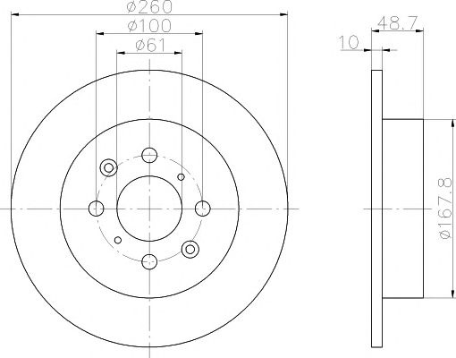 Disc frana HONDA CIVIC VI cupe (EJ, EM1) - Cod int