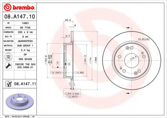 Disc frana HONDA CIVIC VIII Hatchback (FN, FK) (20