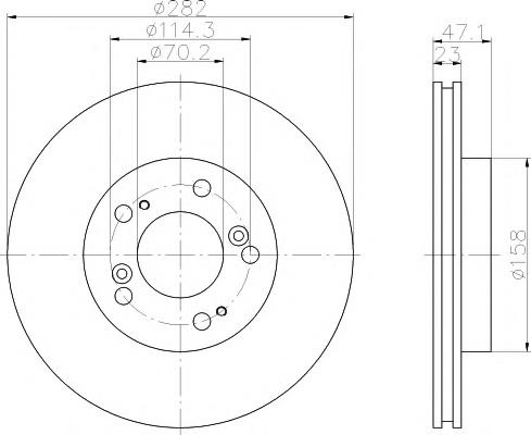 Disc frana HONDA ODYSSEY (RA), HONDA LEGEND Mk III (KA9), HONDA CR-V I (RD) - HELLA PAGID 8DD 355 107-131