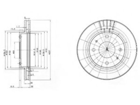 Disc frana HYUNDAI COUPE (GK) (2001 - 2009) DELPHI BG3750