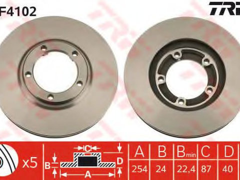 Disc frana HYUNDAI H-1 platou / sasiu (2000 - 2005) TRW DF4102