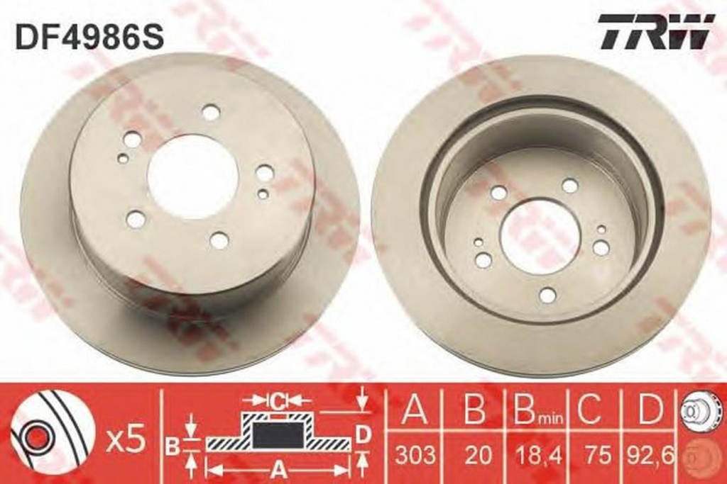 Disc frana HYUNDAI H-1 STAREX TRW DF4986S