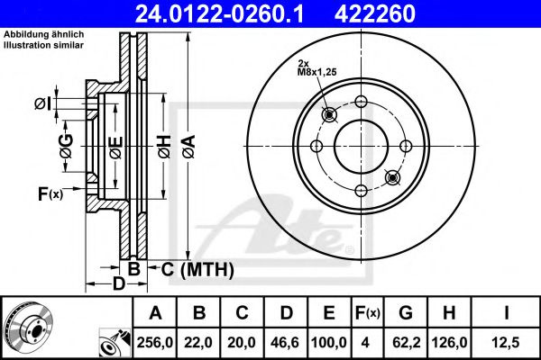 Disc frana HYUNDAI i20 (PB, PBT) (2008 - 2016) ATE